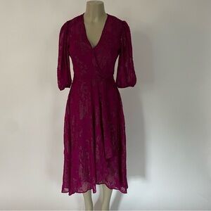 Calvin Klein Magenta Wrap Dress
